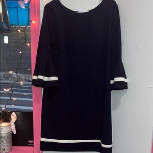 R&K Navy Dress with White Contrast Trim